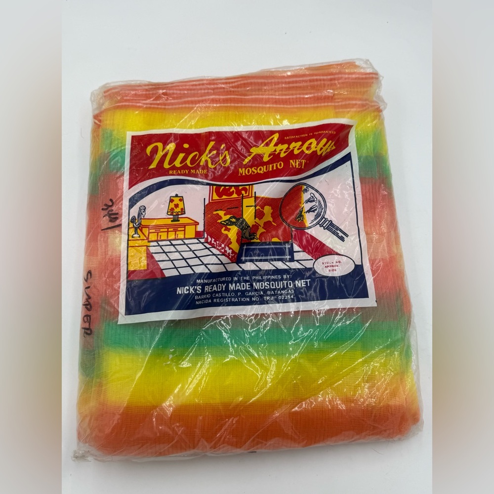 Vintage rainbow color nick’s arrow mosquitoes net,